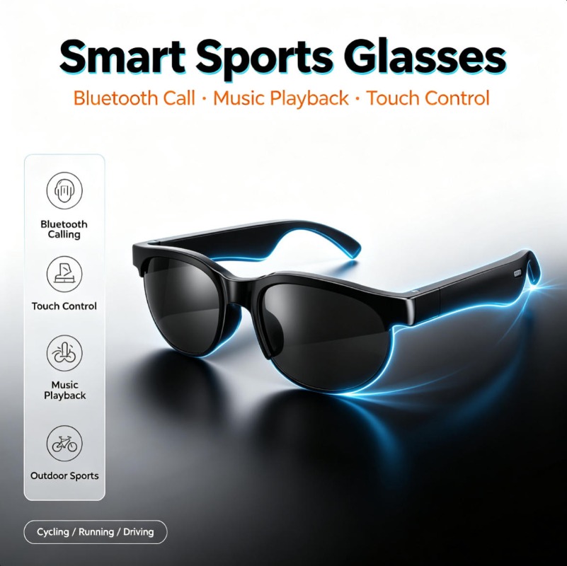 Smart Glasses Lens - Occhiali Bluetooth Intelligenti a Orecchio Aperto